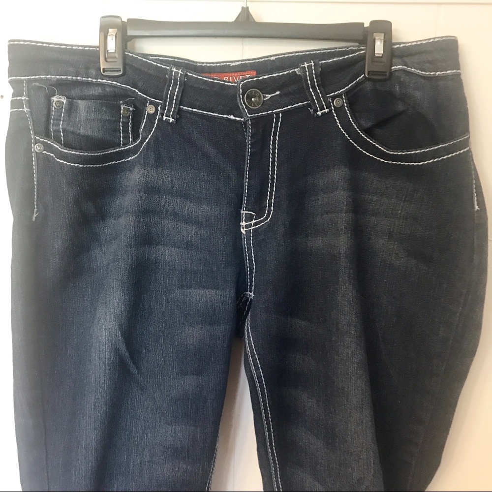 Red Rivet Boot Cut Jeans - Picture 2 of 7